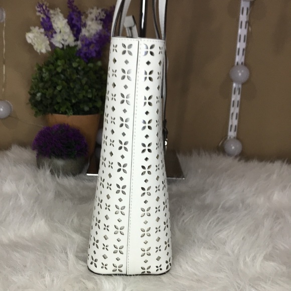 MMK Leather Lasercut Embellished Tote - Picture 9 of 13